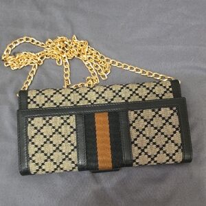 GUCCI Long Wallet in Black and Tan